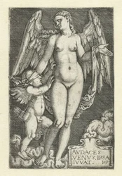 Vênus e Cupido Avdaces Venvs ipsa ivvat (título no objeto)