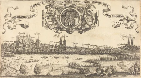 Vista de Nuremberg do oeste [seção central], 1552.