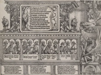 A Parte Superior do Portal Esquerdo, com a Inscrição em Pele de Leão, Friso com B..., 1515.
