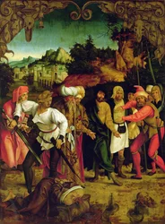 A decapitação de São Paulo, a partir de um políptico retratando cenas da vida dos SS. Pedro e Paulo (detalhe de 86832)