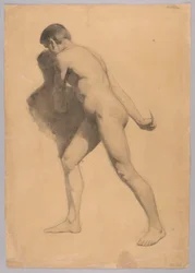 Nu masculino de perfil, verso: Nu de um homem sentado