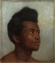 Estudo de cabeça de um jovem homem negro