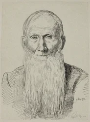 Busto de um ancião com uma barba comprida