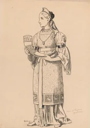 Desenho de figurino para Gudrun