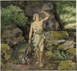 Siegfried com o dragão morto