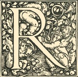 R - Um alfabeto de Hans Weiditz, c1520-1521, 1908.