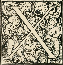 X - Um alfabeto de Hans Weiditz, c1520-1521, 1908.