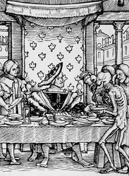 A morte e o rei, da dança da morte, gravura por Hans Lutzelburger, c.1538