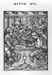 The Gamesters, da série Dance of Death, gravada por Hans Lutzelburger (fl.1505-26) c.1526-28