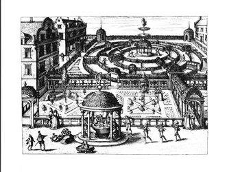 Jardim, de um jardim boa forma Viridariorumque Mumultiplicis&39;, c.1583 publicado
