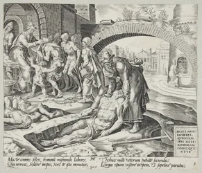 Bem-aventurados os misericordiosos. Tobit enterrando os mortos, vestindo os nus e alimentando os famintos