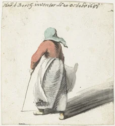 Mulher andando, por trás