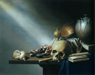 Still Life: Uma Alegoria das Vaidades da Vida Humana, c.1640 (óleo sobre painel de carvalho)