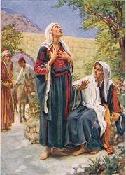 Elizabeth, ilustração do livro "Mulheres da Bíblia", publicado pela The Religious Tract Society