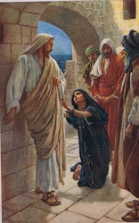 A Mulher de Canaã, ilustração de &39;Mulheres da Bíblia&39;, publicada pela The Religious Tract Society, 1927