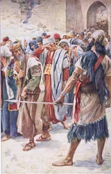 Os cativos da Babilônia, ilustração de imagens que ensinam a série de coroa, 1920