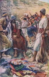 A morte de Stephen, ilustração deHarold Copping Pictures: The Crown Series, c.1920s