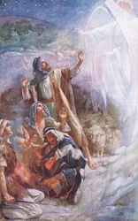 Os pastores de Belém, ilustração deHarold Copping Pictures: The Crown Series, c.1920s