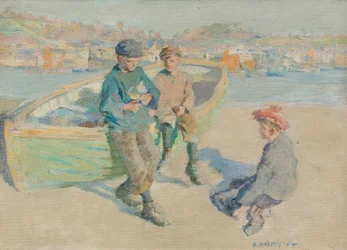 Crianças no porto de Newlyn