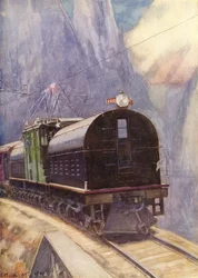 Uma locomotiva elétrica