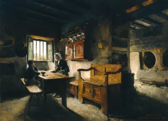 Interior da quinta Bretanha (óleo)