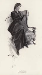 A personagem Lady Bazelhurst do romance, Cowardice Court, de George Barr McCutcheon (litho)