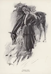A personagem Penelope Drake do romance Cowardice Court, de George Barr McCutcheon (litho)