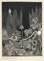 "Mas não havia voz em todo o vasto e ilimitado deserto." Ilustração para "Silêncio - uma fábula".