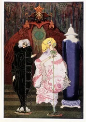 Você tem realmente coragem de ir ao mundo inteiro comigo? : Shepherdess & chimney sweeper - em "Contos de Fadas" por Hans Christian Andersen, doente. por Harry Clarke