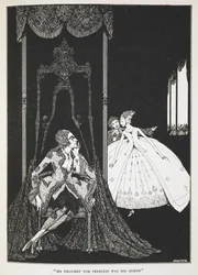 "Ele pensava que a princesa era a sua rainha". Ilustração para a história "Pele de burro".