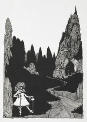 Ilustração para a história "Polegarzinho".