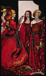 Rainhas cujo dedo uma vez agitou homens Ilustração de Harry Clarke de &39;Queens&39; por JM Synge