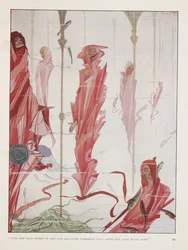 O Patriota Moribundo. "E os mortos vestidos de vermelho e lírios do mar sobre a cabeça
 balançam quando os longos ventos sopram"