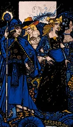 As Rainhas de Sheba, Meath e Connaught Ilustração de Harry Clarke de &39;Queens&39; por JM Synge