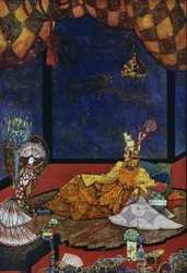 O rouxinol, conto de fadas de Hans Christian Andersen (1805-1875), ilustração de Harry Clarke (1890-1931)