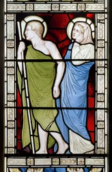 O painel lateral da crucificação, East Window, 1872 (vitral)