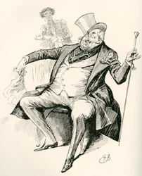Joey B. Ilustração de Harry Furniss para o romance Dombey and Son de Charles Dickens, de The Testimonial Edition, publicado em 1910.