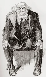 Provisão. Ilustração de Harry Furniss para o romance Charles Dickens Great Expectations, de The Testimonial Edition publicado em 1910.