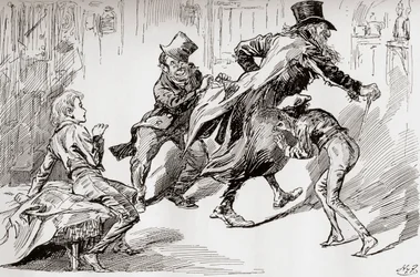 The Thieves Kitchen. Oliver é mostrado como é feito, ilustração por &39;Oliver Twist&39;, por Charles Dickens, de The Testimonial Edition, publicado em 1910