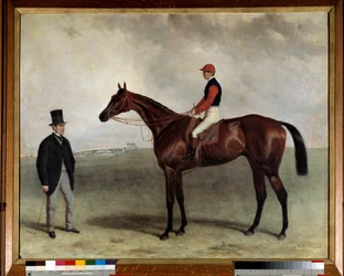 O cavalo de corrida Gladiator em 1865 Pintura por Harry Hall (ca. 1813-1882). 1865. Incentivo da Sociedade de Paris