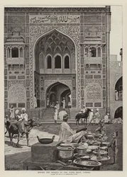 Antes da mesquita do Wazir Khan, Lahore