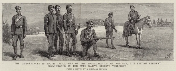 Os Distúrbios na África do Sul, Homens da Guarda-Costas do Sr. Osborne, Comissário Residente Britânico no Território da Reserva Nativa Zulu
