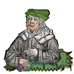 Retrato de Plotin (Plotino) (Plotinus) (205 - 270), filósofo grego. Xilografia de "Crónicas de Nuremberga" de Hartmann Schedel