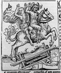 O Rei, a Bruxa e o Sapo Berkeley por William de Malmesbury "Representação da Bruxa Berkeley exumada do caixão pelos demónios" Gravação de Hartmann Schedel "Liber chronicarum" Nuremberga 1493