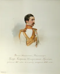Retrato do conde Heinrich Cyprianovich von Kreutz Do álbum dos guardas imperiais de cavalos, 1846-1849