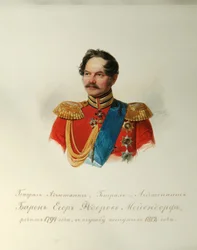 Retrato do general Yegor Fyodorovich Meiendorf 1794-1879 Do álbum da Guarda Imperial do Cavalo, 1846-1849