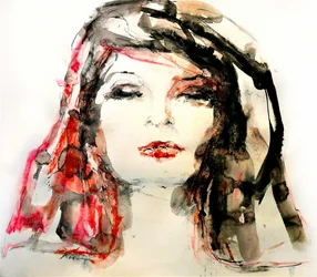 Retrato expressivo de uma mulher