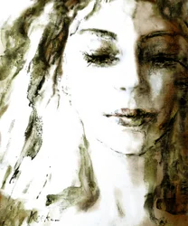Retrato de uma mulher pensativa