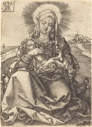 Madonna em uma paisagem sentada em uma almofada, 1527.