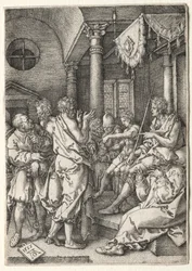 A história de Susanna: Daniel interrogando os anciãos.